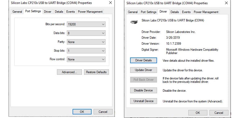 Cài đặt driver cp 210x usb to uart